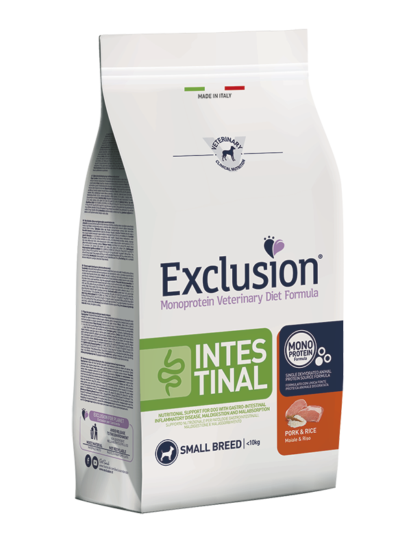 Exclusion Monoprotein Intestinal Small Breed Dog Adult Maiale e Riso