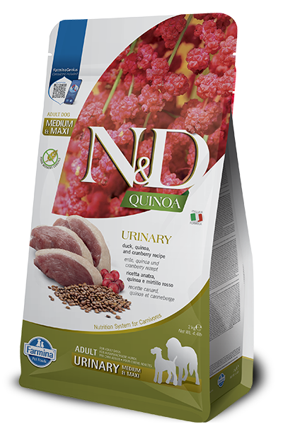N&D Quinoa Dog Urinary Anatra, Mirtillo e Camomilla Adult Medium/Maxi