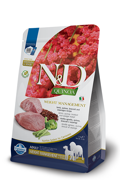 N&D Quinoa Dog Weight Management  Agnello, Broccoli e Asparagi Adult Medium/Maxi