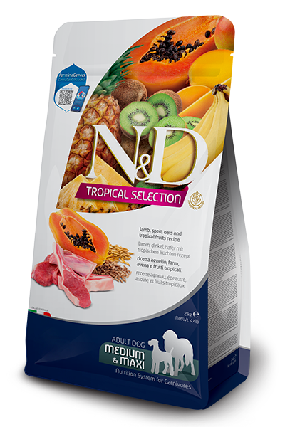 N&D Tropical Selection Adult Medium/Maxi Agnello, Farro, Segale e Frutta Tropicale