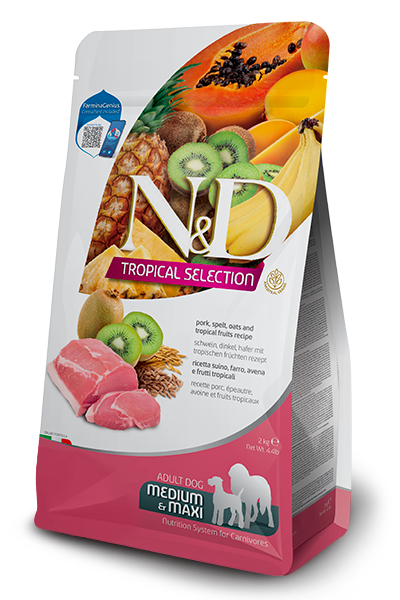N&D Tropical Selection Adult Medium/Maxi Maiale, Farro, Segale e Frutta Tropicale