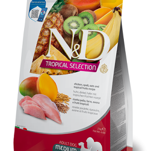 N&D Tropical Selection Adult Medium/Maxi Pollo, Farro, Segale e Frutta Tropicale