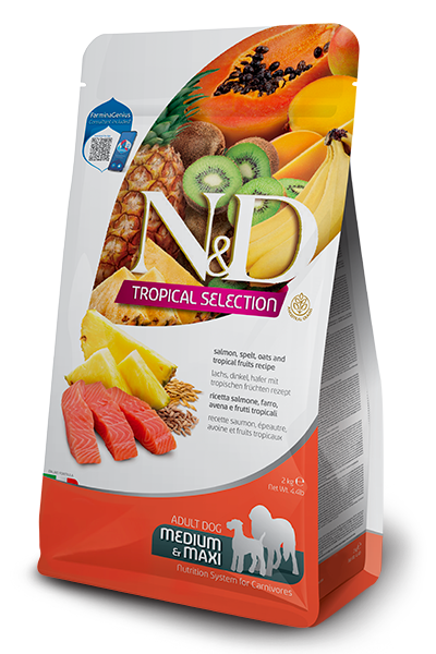 N&D Tropical Selection Adult Medium/Maxi Salmone, Farro, Segale e Frutta Tropicale