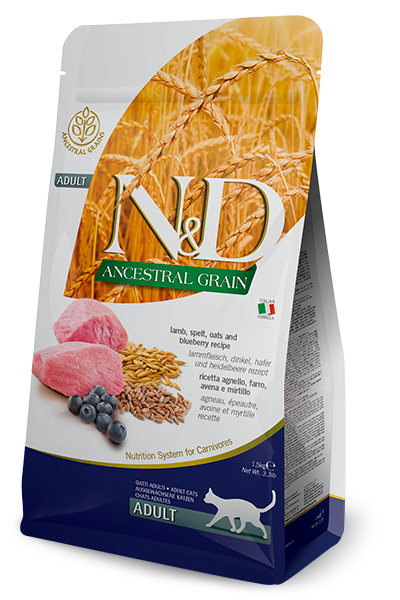 N&D Ancestral Grain Cat Agnello e Mirtillo Adult