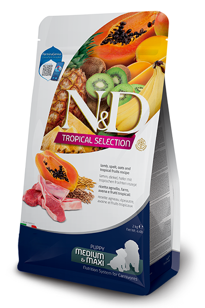 N&D Tropical Selection Puppy Medium/Maxi Agnello, Farro, Segale e Frutta Tropicale