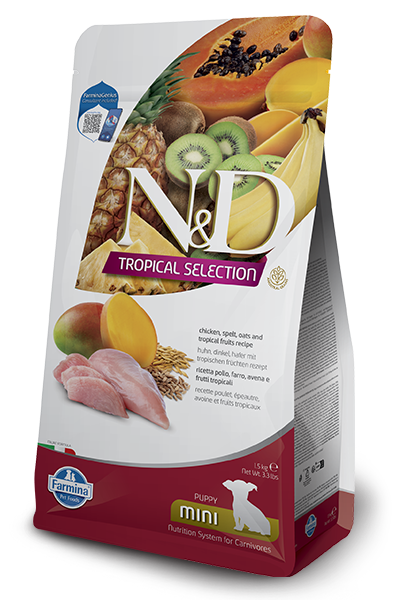 N&D Tropical Selection Puppy Mini Pollo, Farro, Segale e Frutta Tropicale